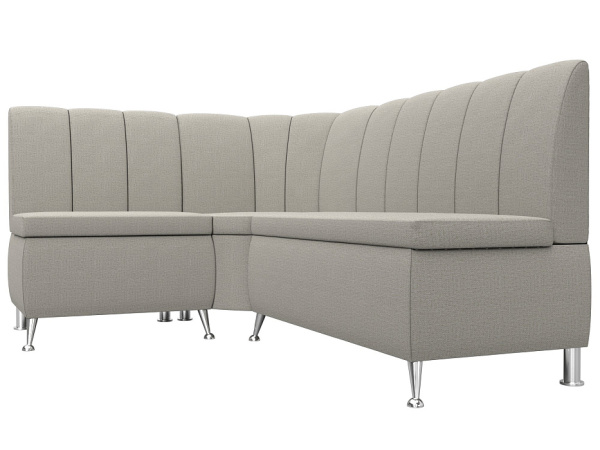 Диван кухонный угловой Кантри левый угол Рогожка (Амур 02 бежевый)