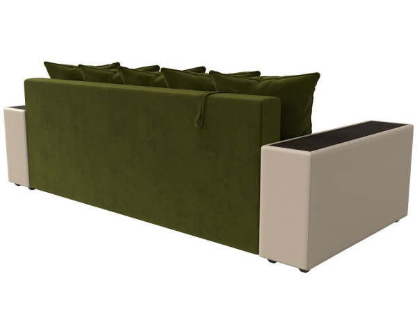 Диван прямой Дубай полки справа Микровельвет\Экокожа