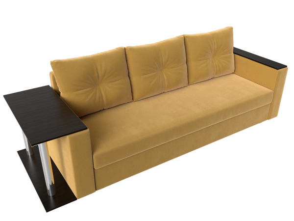 Диван прямой Атланта со столом слева Микровельвет