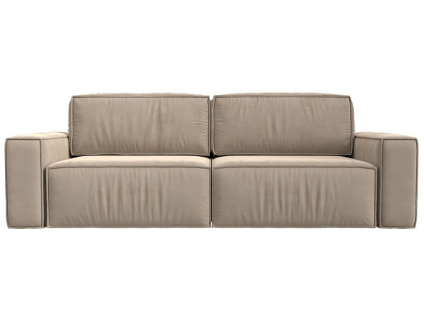 Диван прямой Прага классик Велюр (Бежевый)