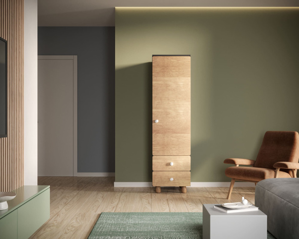 Шкаф узкий с ящиками Split SP15