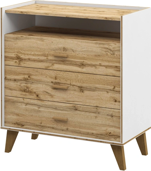 Комод Сканди МН-036-17 (Белый; Дуб Вотан)