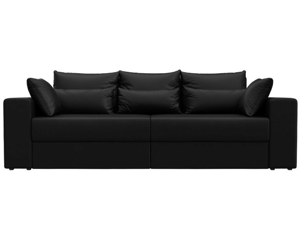 Диван прямой Майами Экокожа (Черный)