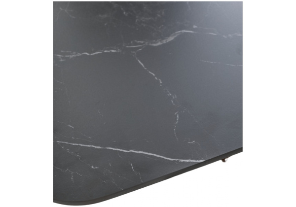 Керамический стол Blanco 160 matt black marble solid ceramic / орех