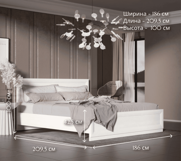 Кровать б.о. MALTA B136-LOZ180x200