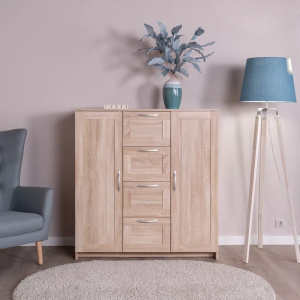 Тумба СИРИУС двухдверная с четырьмя ящиками