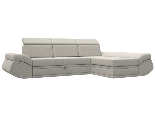 Диван угловой Лига-032 правый угол Рогожка (Амур 02 бежевый)