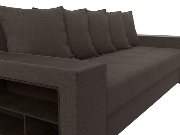 Диван прямой Дубай полки слева Рогожка