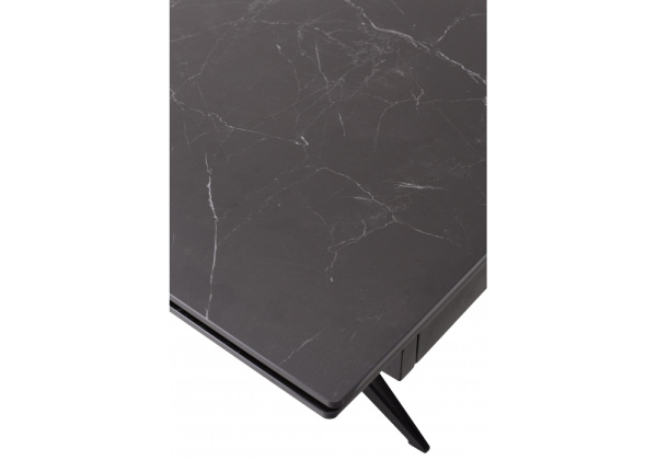 Керамический стол Forio 160 matt black marble sintered stone / black