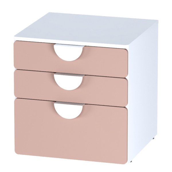 Комод ПИКСИ 3 ящика (Мечтательный пион)