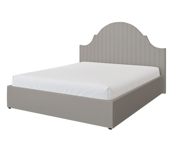 Кровать двуспальная Моника (СТАНДАРТ, 5 ВАРИАНТ светло-серый Без подъемного механизма 1600х2000)