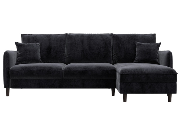 Диван угловой Лига-064 НПБ угол универсальный Велюр (TOWER 11 темно-серый)