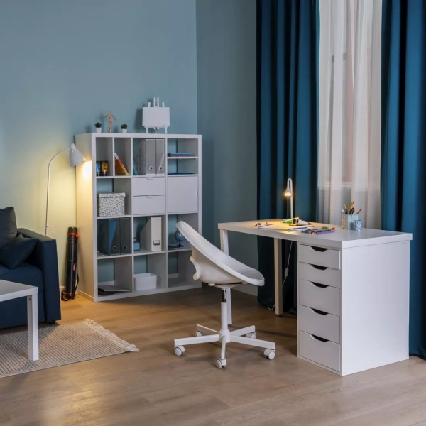 Стол письменный Ингар белый,120x75, с одной тумбой