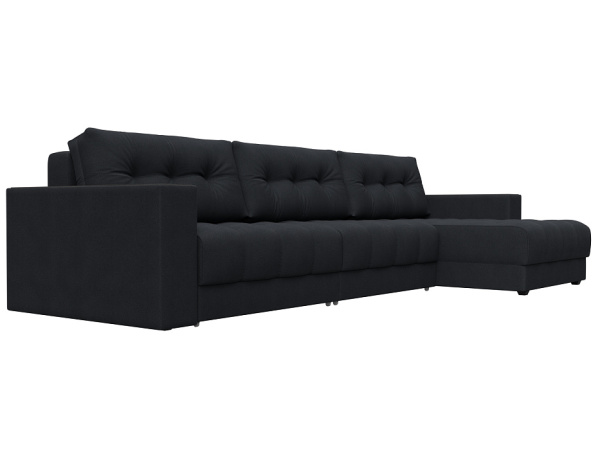 Диван угловой с декором Лига-049 НПБ Лонг Замша