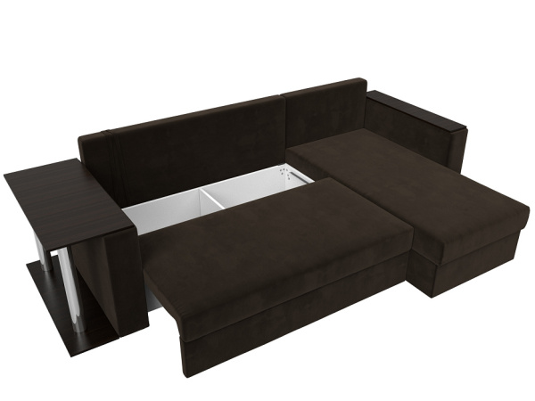 Диван угловой Атланта со столом правый угол Микровельвет