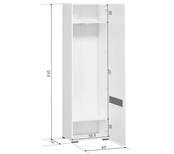 Шкаф AZTECA S205-SZF1D/21/6