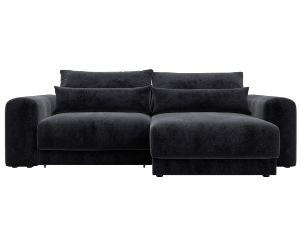 Диван угловой Лига-056 НПБ угол универсальный Велюр (TOWER 11 темно-серый)