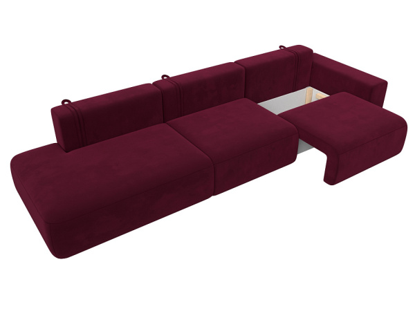 Диван прямой Лига-036 НПБ Модерн Лонг подлокотник справа Микровельвет