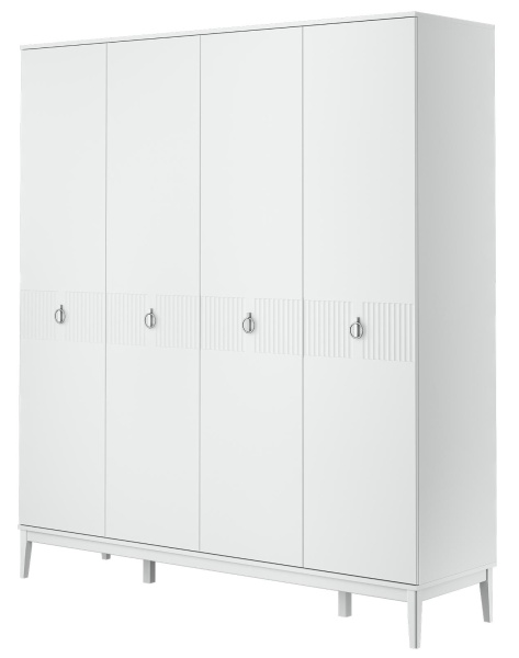 Шкаф распашной Фарго ШР-4 (ЛДСП Белый снег/Лак Белый)