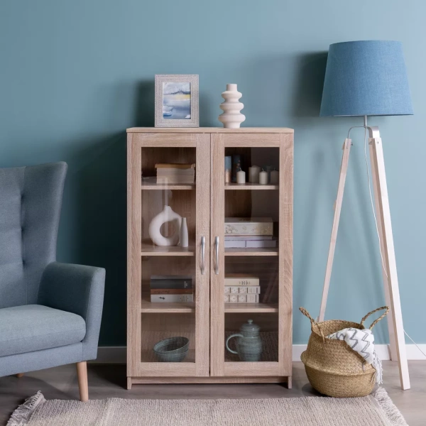 Тумба СИРИУС с двумя стеклянными дверьми