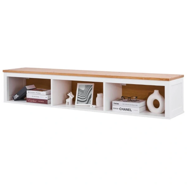 Полка навесная 183х34х37 Кымор Hemnes (белый/светло-коричневый)