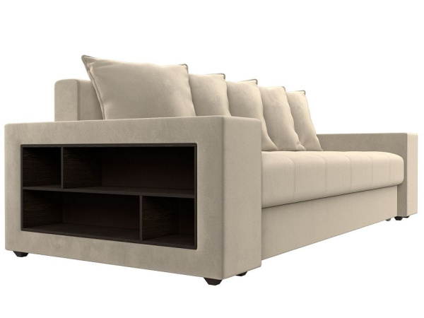 Диван прямой Дубай полки слева Микровельвет