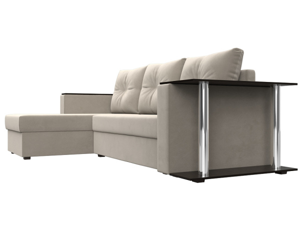 Диван угловой Атланта со столом левый угол Микровельвет