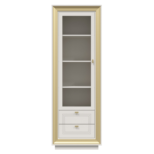 Шкаф-витрина Прато (Зефир/ Миндаль)