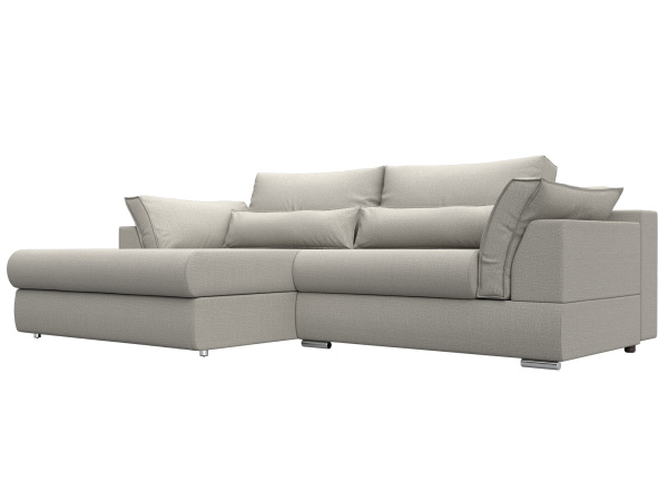 Диван угловой Пекин угол левый Рогожка (Амур 02 бежевый)