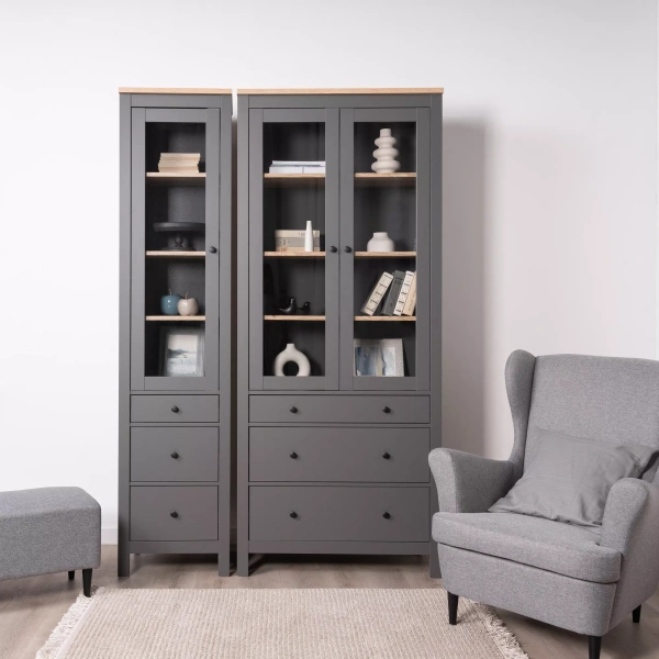 Шкаф САГА с витриной 50