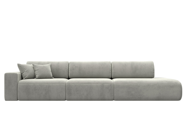 Диван прямой Лига-036 НПБ Модерн Лонг подлокотник слева Велюр (TOWER 01 молочный)