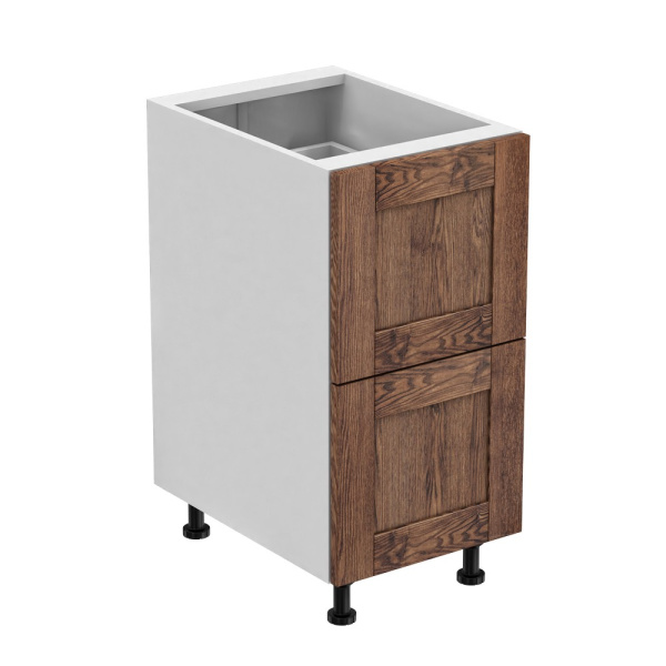 Шкаф Напольный 40x53x72 Глубокий + 2 ящика (Фасад Bergen коричневый)