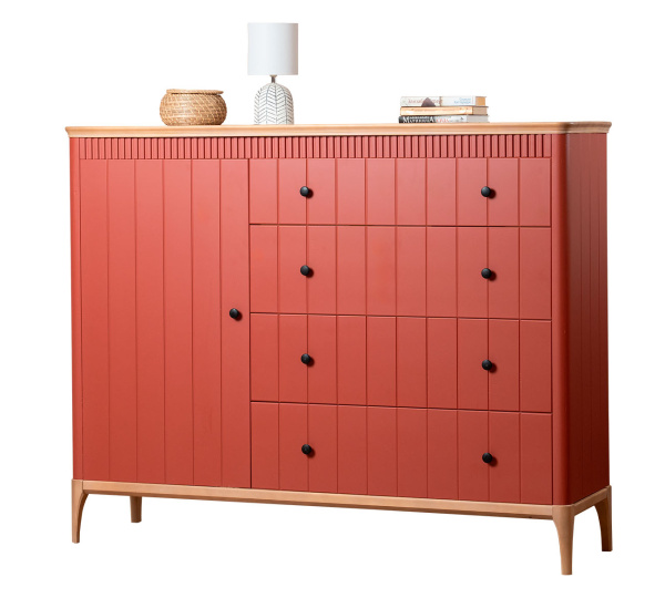 Комод Вида №23 (Фасад Ёлка, Цвет Эмаль,  Высота ножек 180)