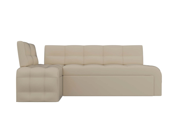 Диван кухонный угловой Люксор левый угол Экокожа (Бежевый)