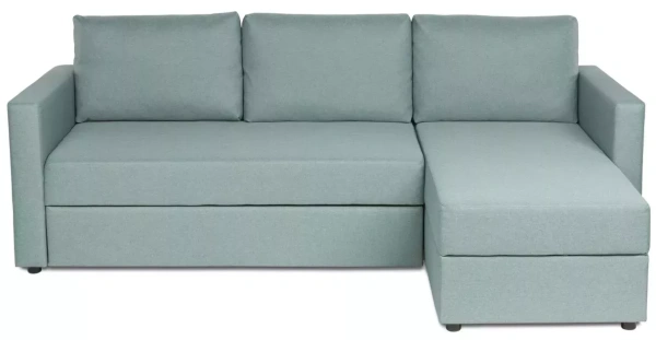 Диван угловой трехместный Вало с коротким подлокотником (Цвет мятно-серый,)