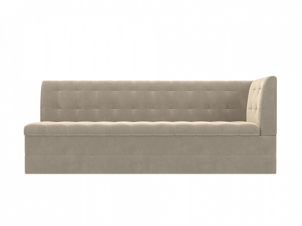 Диван кухонный Бриз с углом справа Микровельвет (Бежевый)