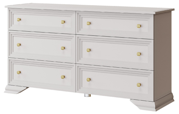 Комод Орландо 6 ящиков (6 ЯЩИКОВ,Персидский жемчуг/Льняной)
