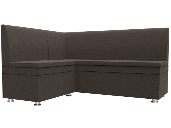 Диван кухонный угловой Уют левый угол Рогожка (Амур 05 коричневый)