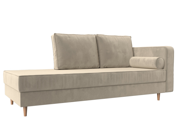 Кушетка Прайм правая Микровельвет (Бежевый)