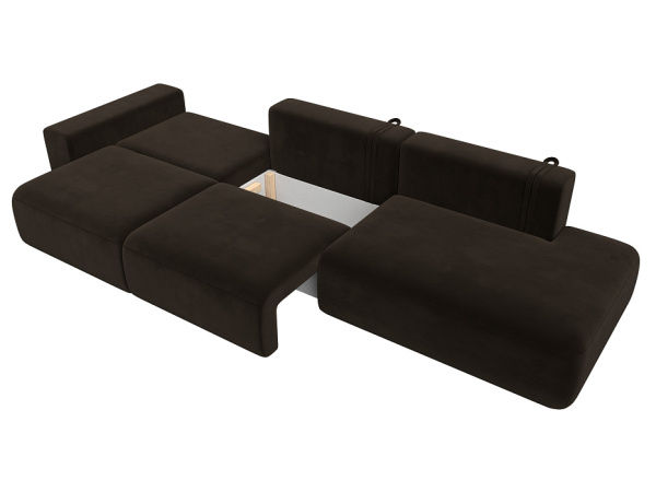 Диван прямой Лига-036 НПБ Модерн Лонг подлокотник слева Микровельвет