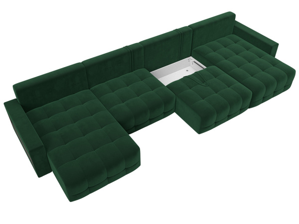 Диван П-образный с полками Лига-053 НПБ Лонг Велюр