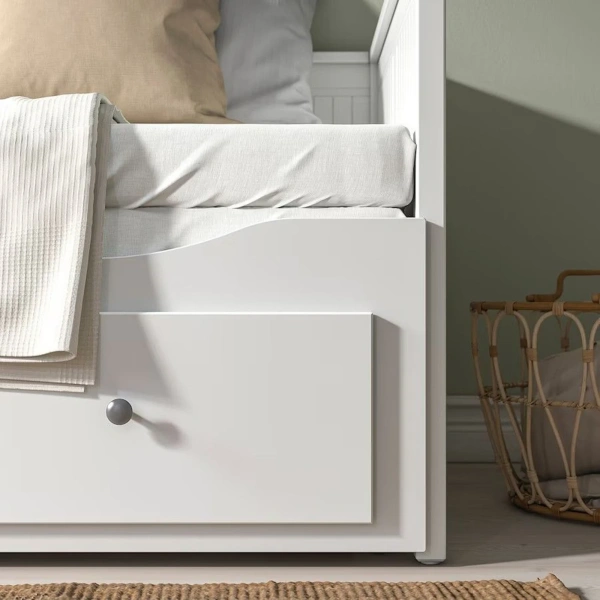 Кровать односпальная с ящиками 80*200 Кантри Hemnes ММЦ (Цвет Белый лак)