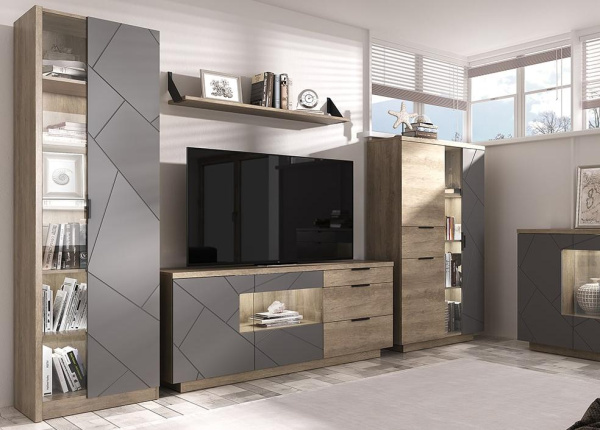 Шкаф с витриной 1V-P KAYLAS