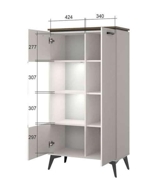 Шкаф с витриной 1V1D P VINATI