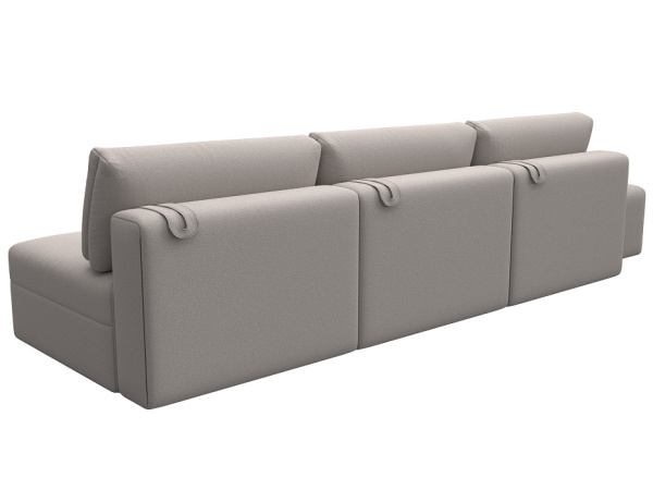 Диван прямой модульный с пуфом Лига-060 НПБ Лонг Замша