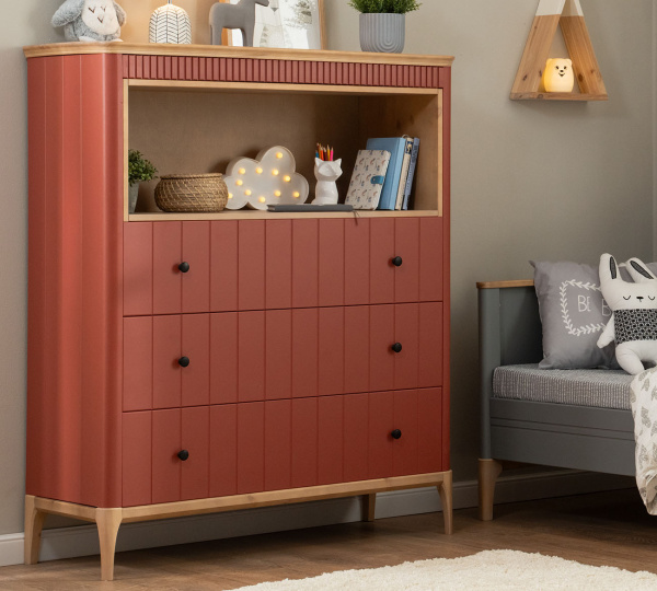 Комод Вида №39 (Фасад Ёлка, Цвет Эмаль,  Высота ножек 180)