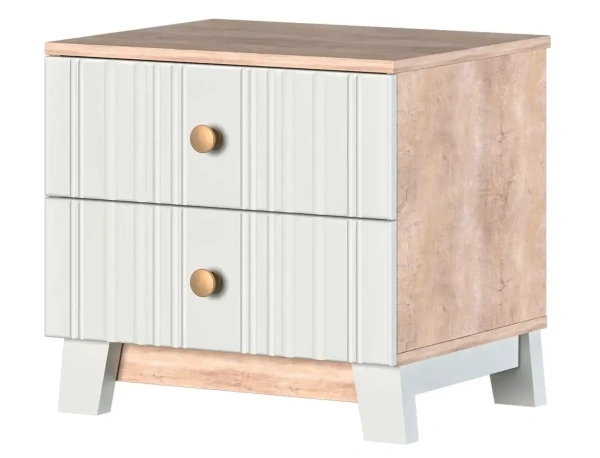 Тумба прикроватная Ланзетти (Дуб Торонто/ Жемчуг)