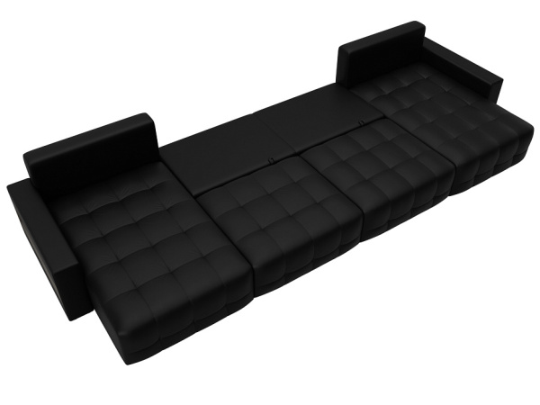 Диван П-образный с полками Лига-053 НПБ Лонг Экокожа