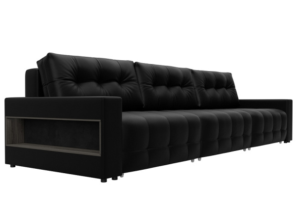 Диван прямой с полками Лига-053 НПБ Лонг Экокожа