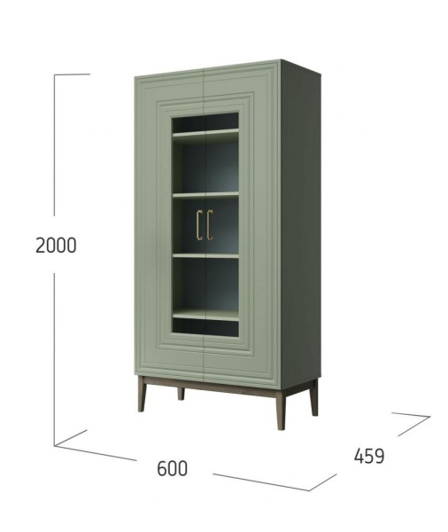 Шкаф с витриной Гориция двухдверный